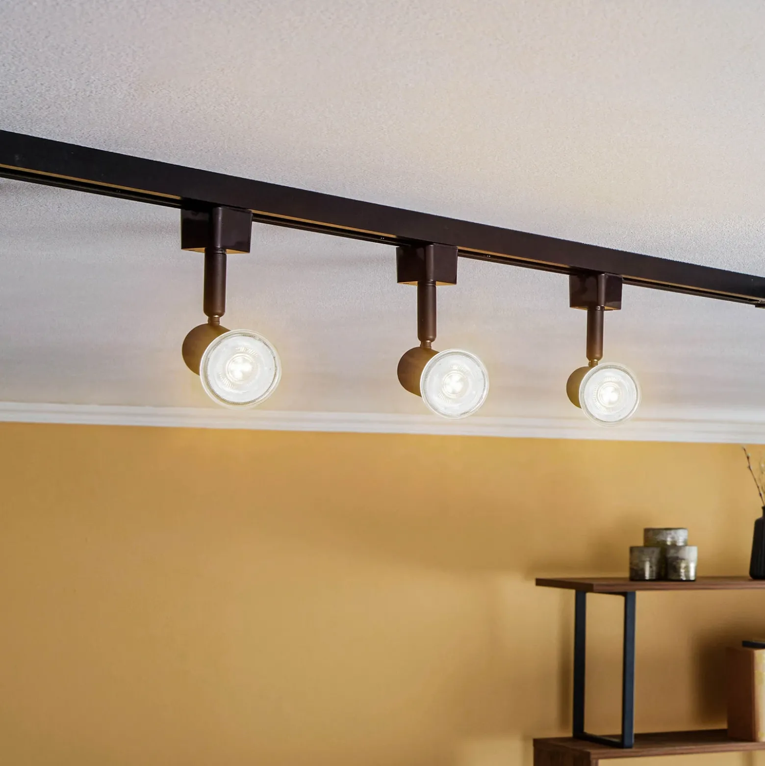 Prios Okko Sistema de riel monofásico 1 luz negro 3 luces