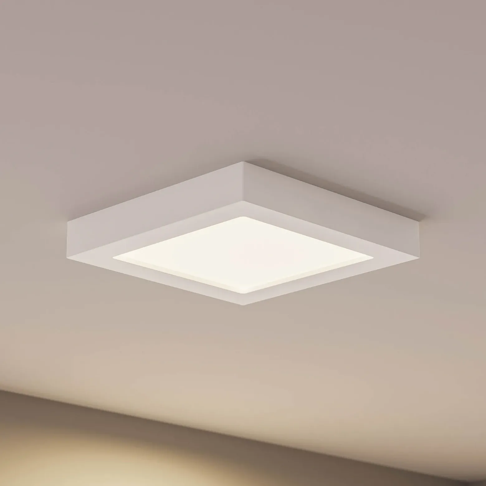 Prios Plafón LED Alette, blanco, 22,7 cm 24W, atenuable