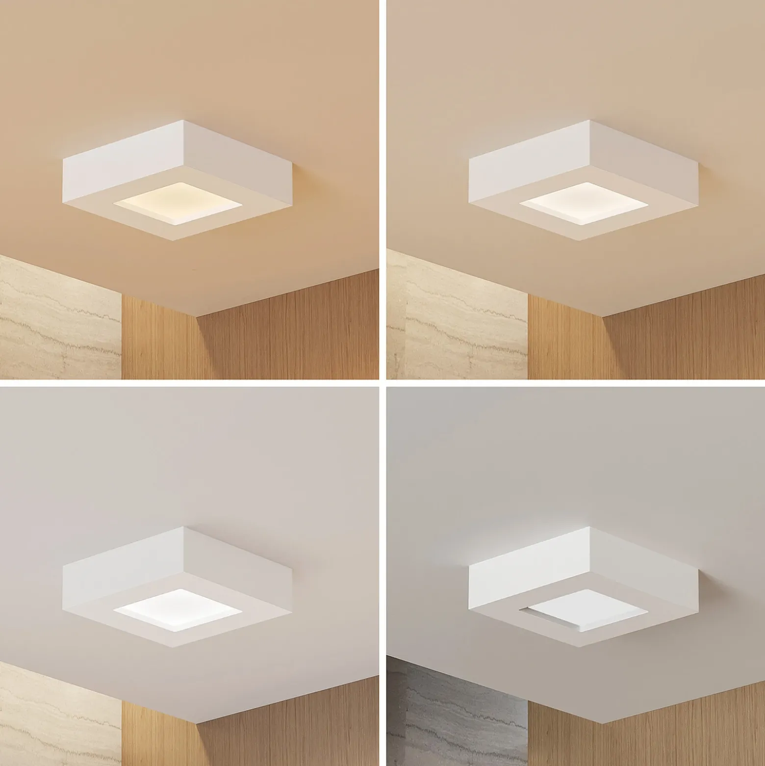 Prios Plafón LED Alette, blanco, 12,2 cm, atenuable