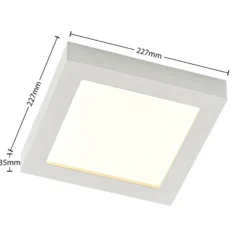 Prios Plafón LED Alette, blanco, 22,7 cm, 18 W, atenuable