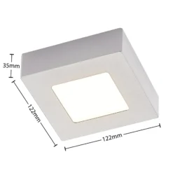 Prios Plafón LED Alette, plata, 12,2 cm, atenuable