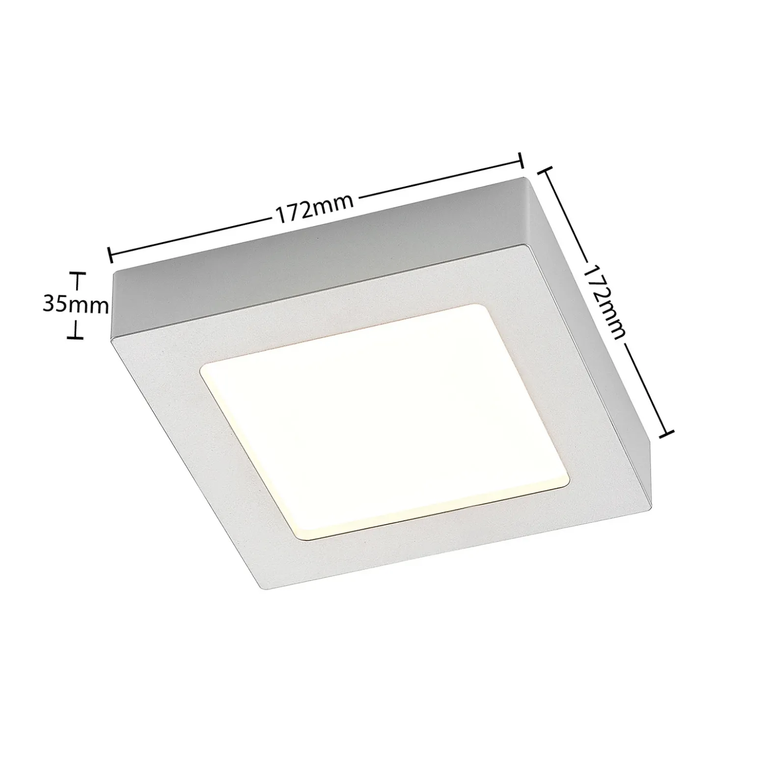 Prios Plafón LED Alette, plata, 17,2 cm, atenuable