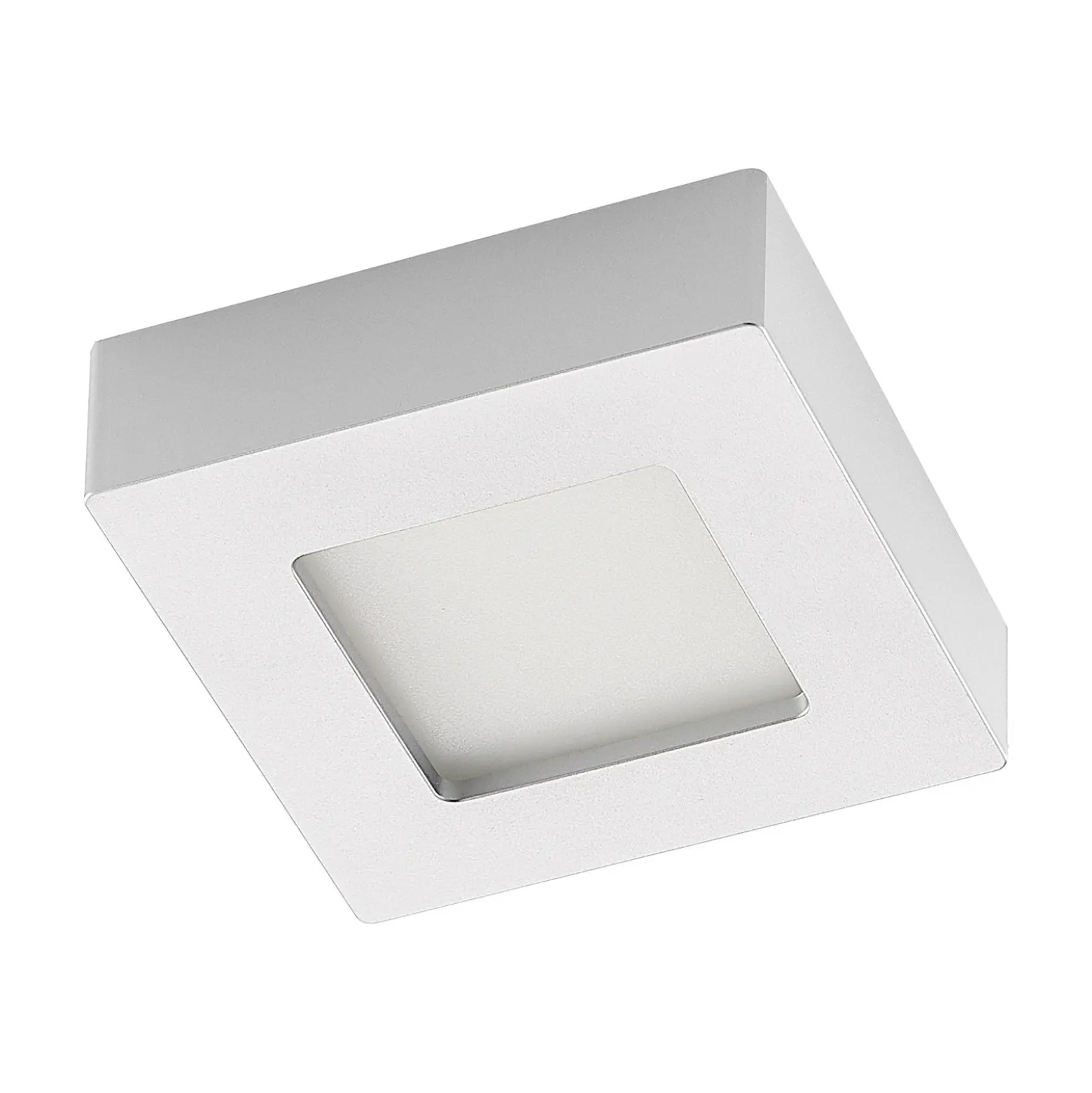 Prios Plafón LED Alette, plata, 12,2 cm, atenuable