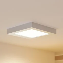 Prios Plafón LED Alette, plateado, 22,7 cm, 18 W, atenuable