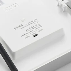 Prios Plafón LED Alette, plateado, 22,7 cm, 18 W, atenuable