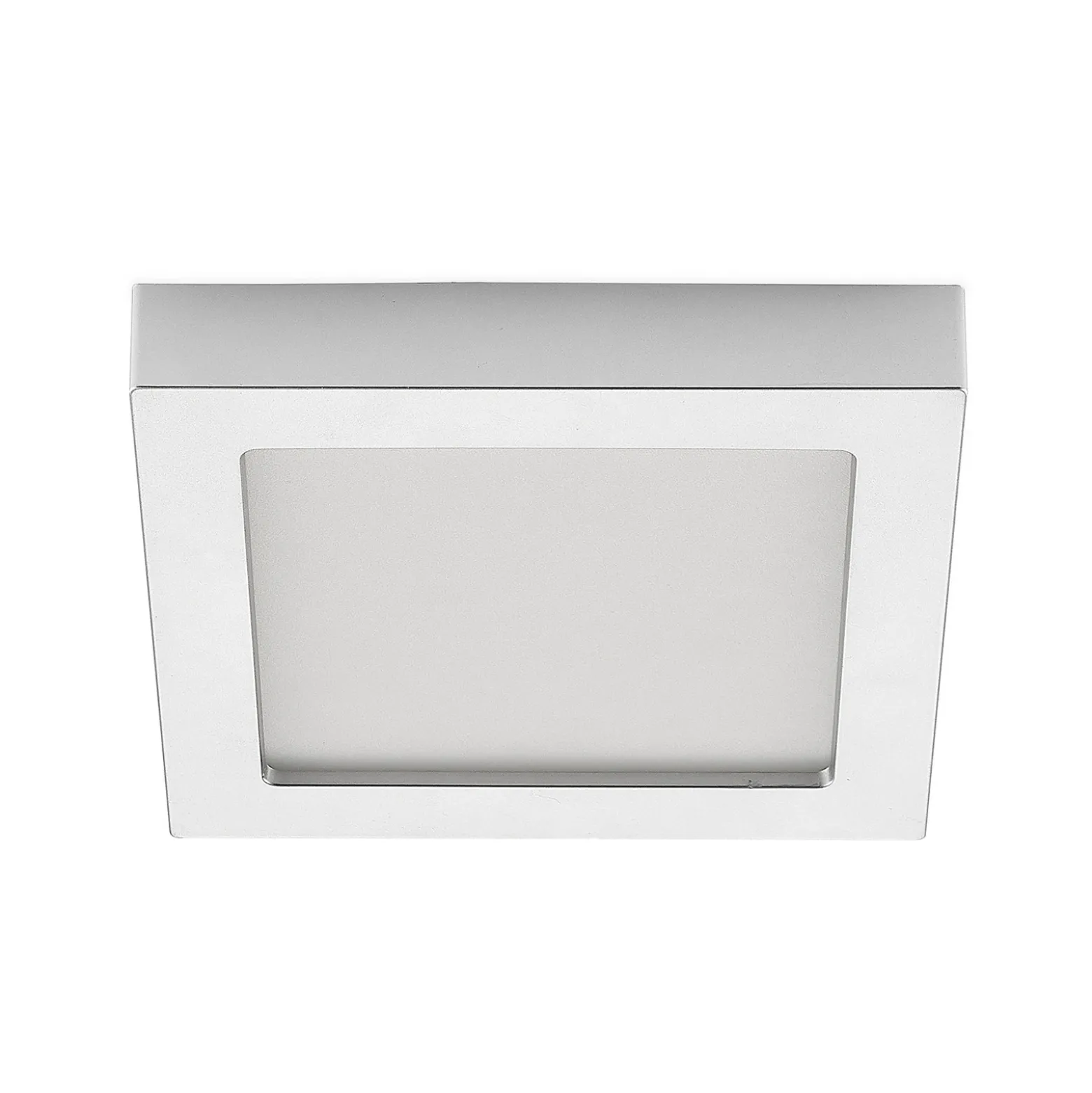 Prios Plafón LED Alette, plateado, 22,7 cm, 18 W, atenuable