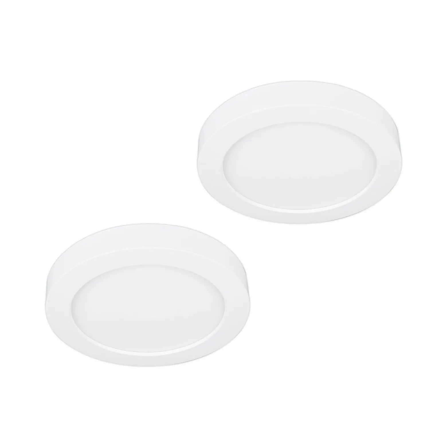 Prios Plafón LED Edwina, blanco, 18 cm, lote de 2