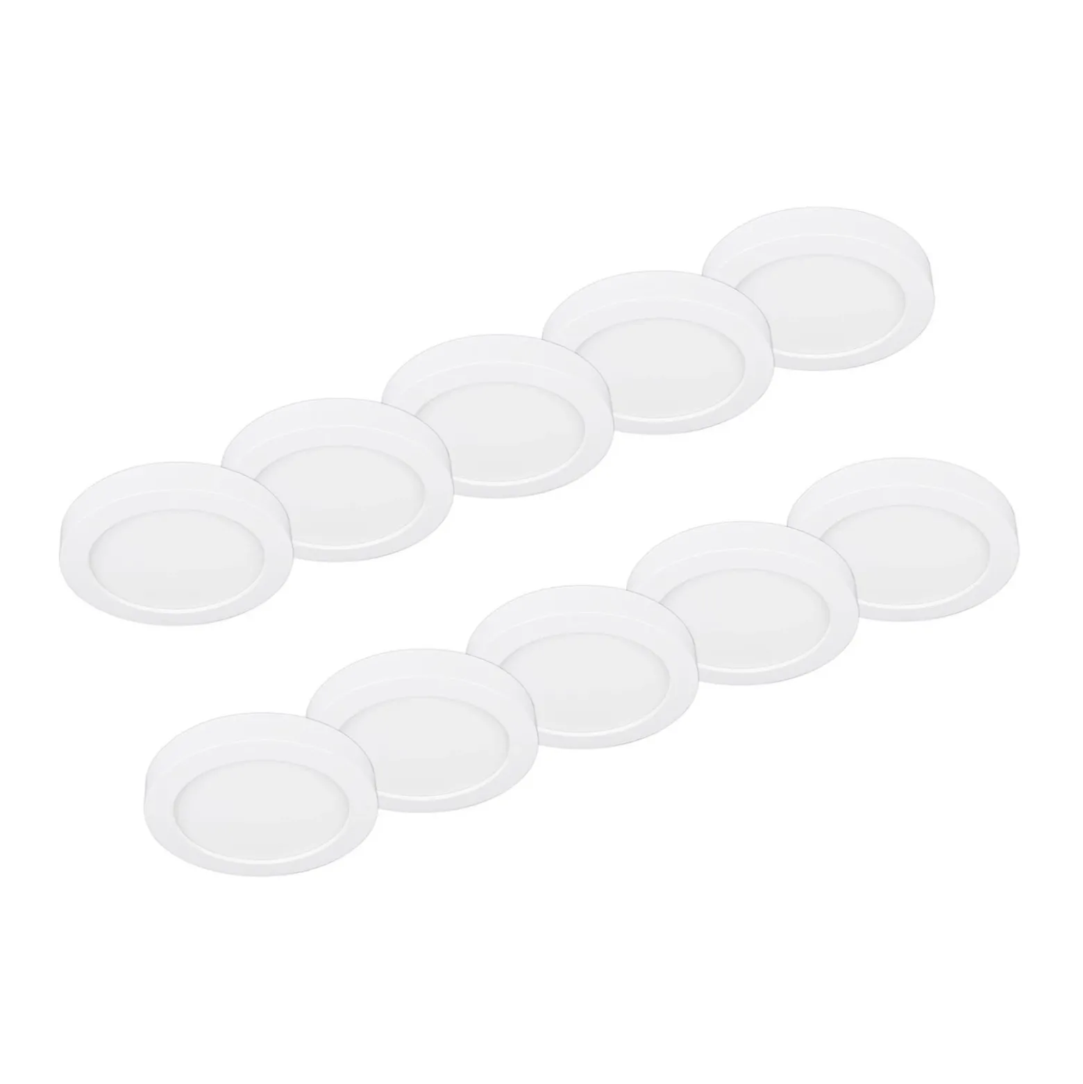 Prios Plafón LED Edwina, blanco, 12 cm, lote de 10