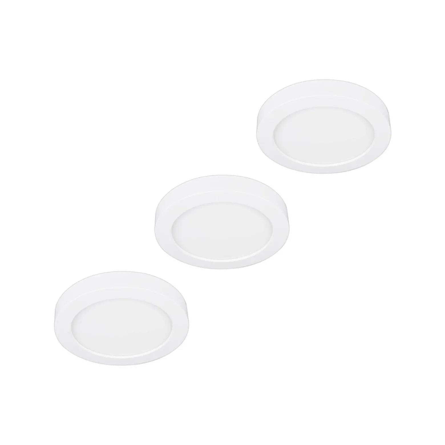 Prios Plafón LED Edwina, blanco, 23 cm, set de 3