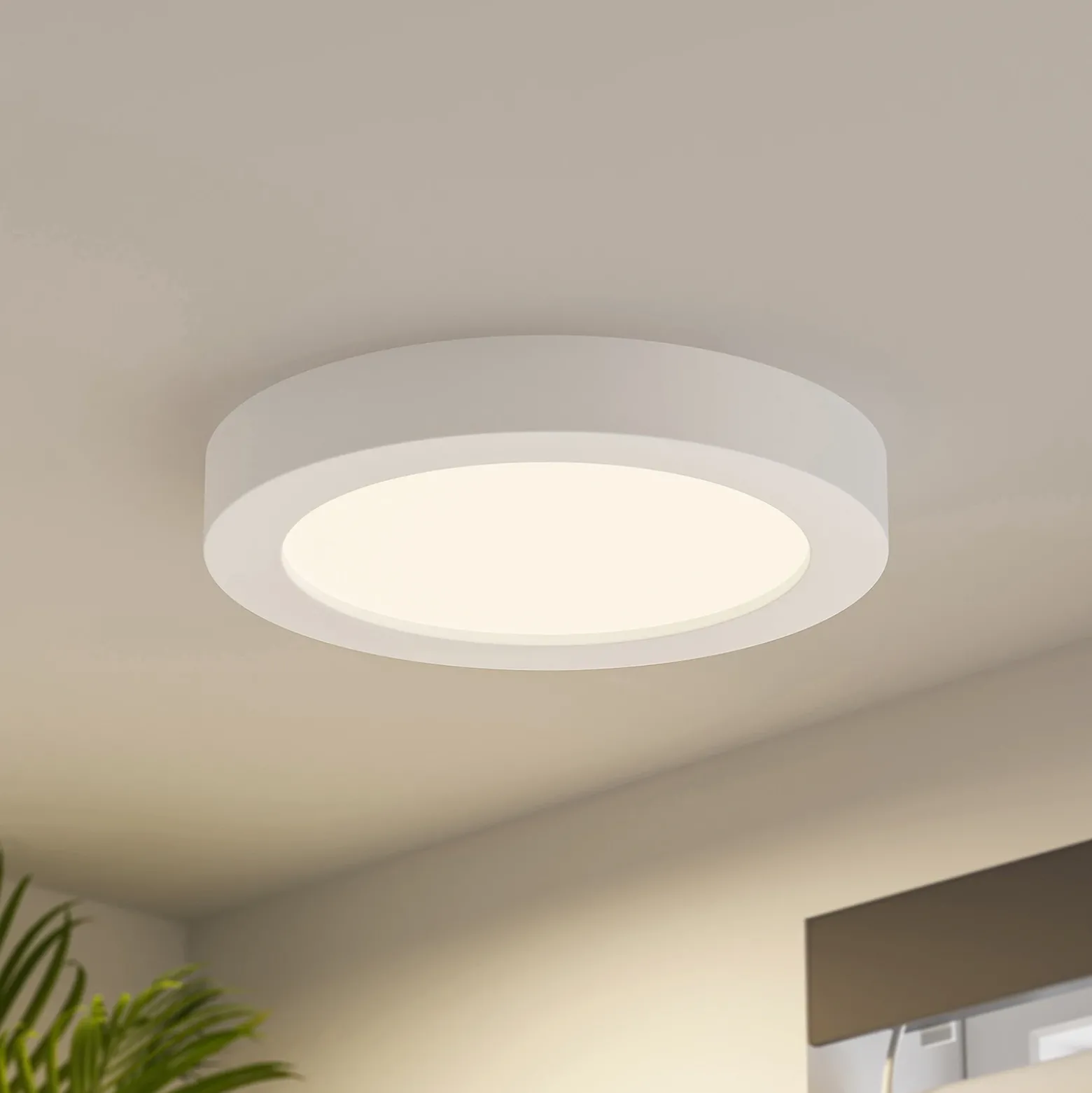 Prios Plafón LED Edwina, blanco, 25 cm, lote de 2