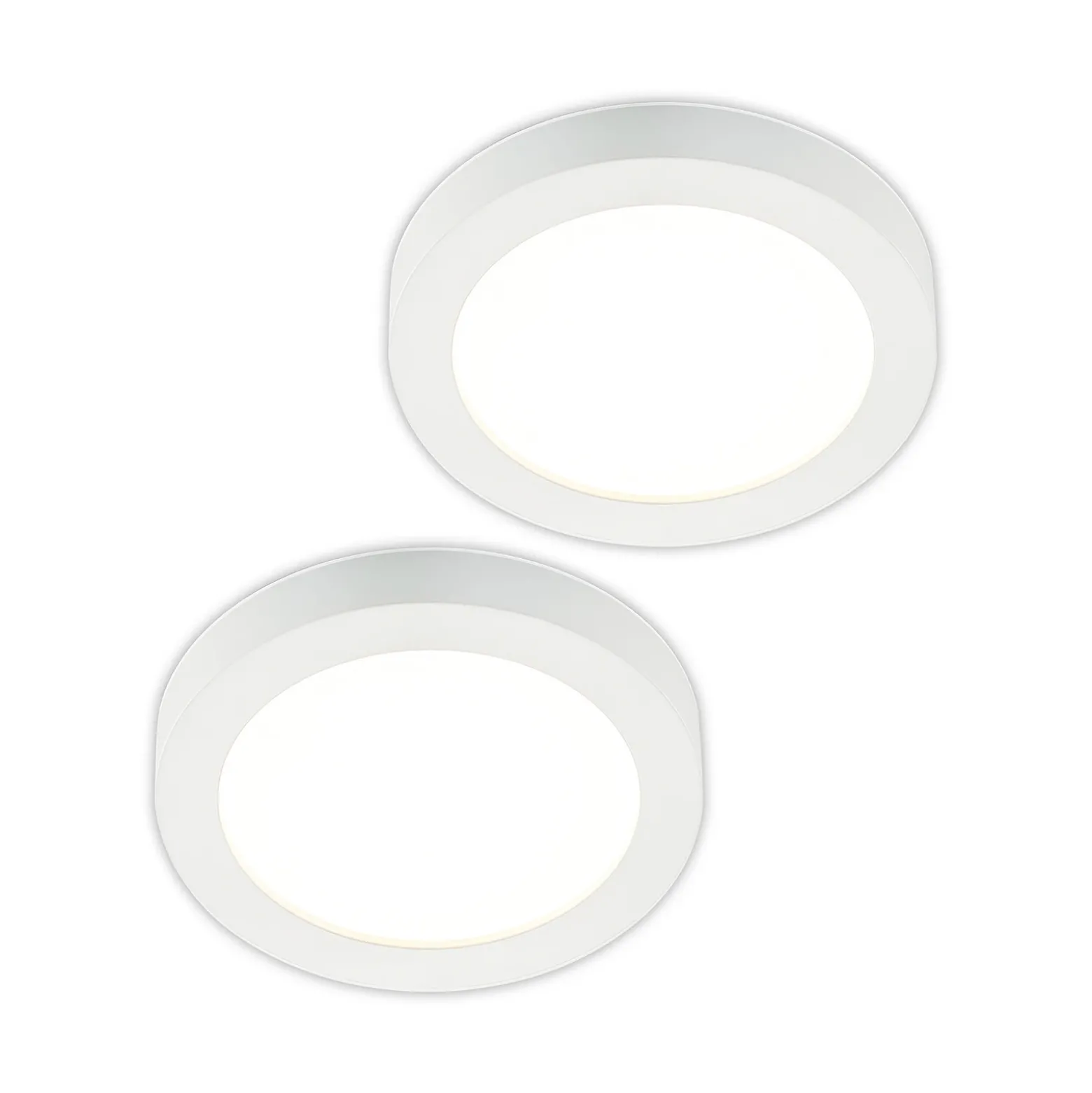 Prios Plafón LED Edwina, blanco, 25 cm, lote de 2