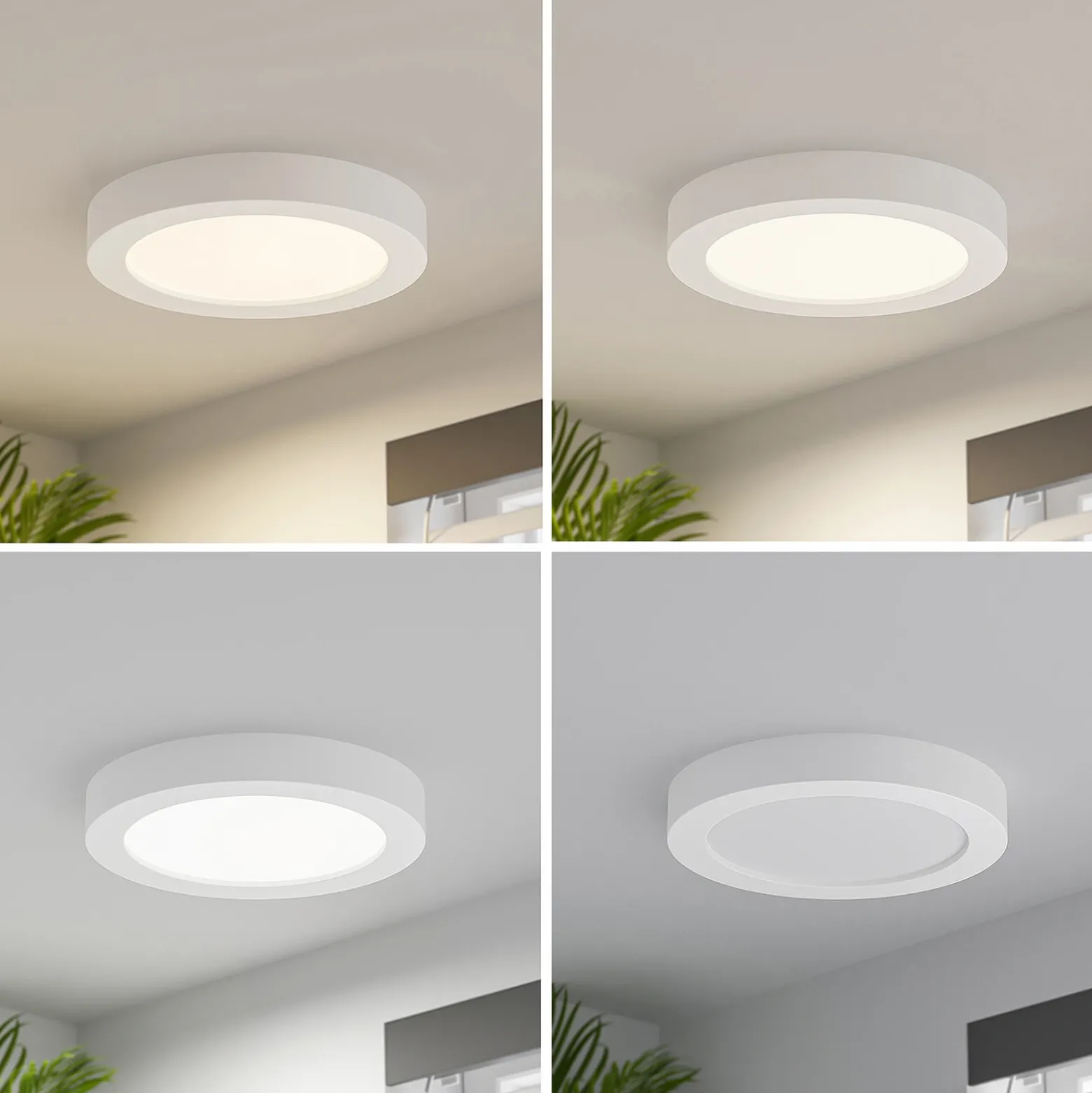 Prios Plafón LED Edwina, blanco, 25 cm, set de 3
