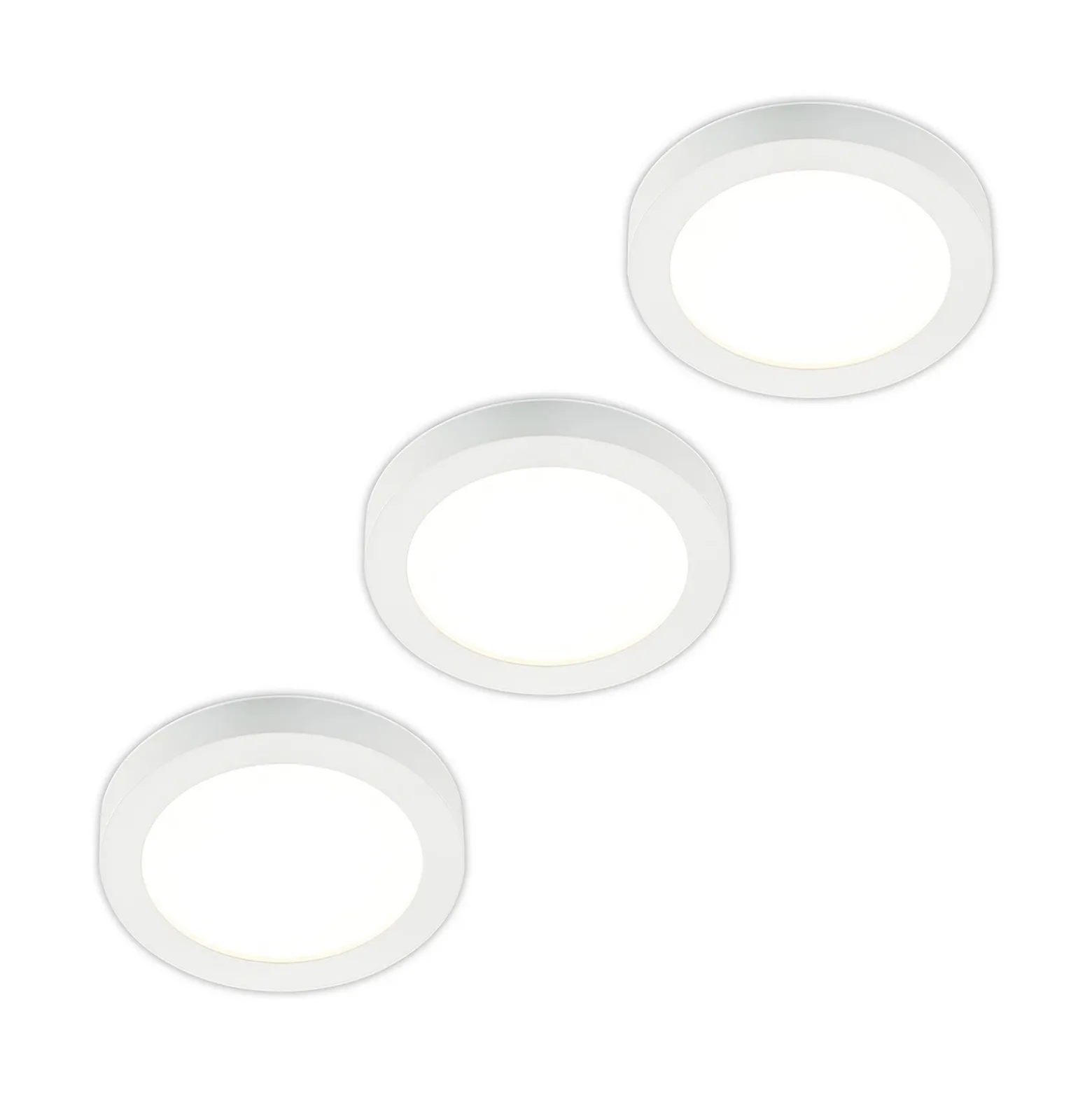 Prios Plafón LED Edwina, blanco, 25 cm, set de 3