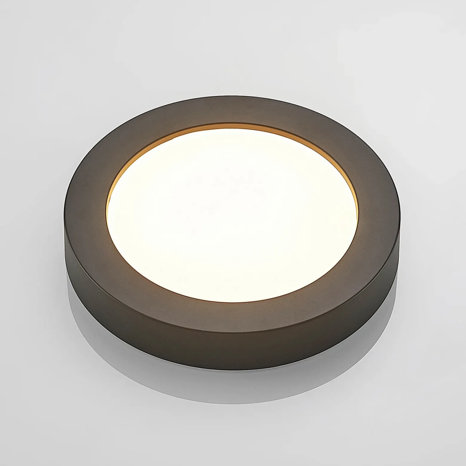 Prios Plafón LED Edwina, negro, 23 cm, CCT, IP44