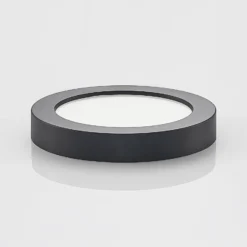 Prios Plafón LED Edwina, negro, 23 cm, CCT, IP44