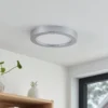 Prios Plafón LED Edwina, plata, 25 cm, CCT, IP44
