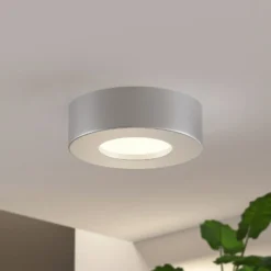 Prios Plafón LED Edwina, plata, 12 cm, set de 3