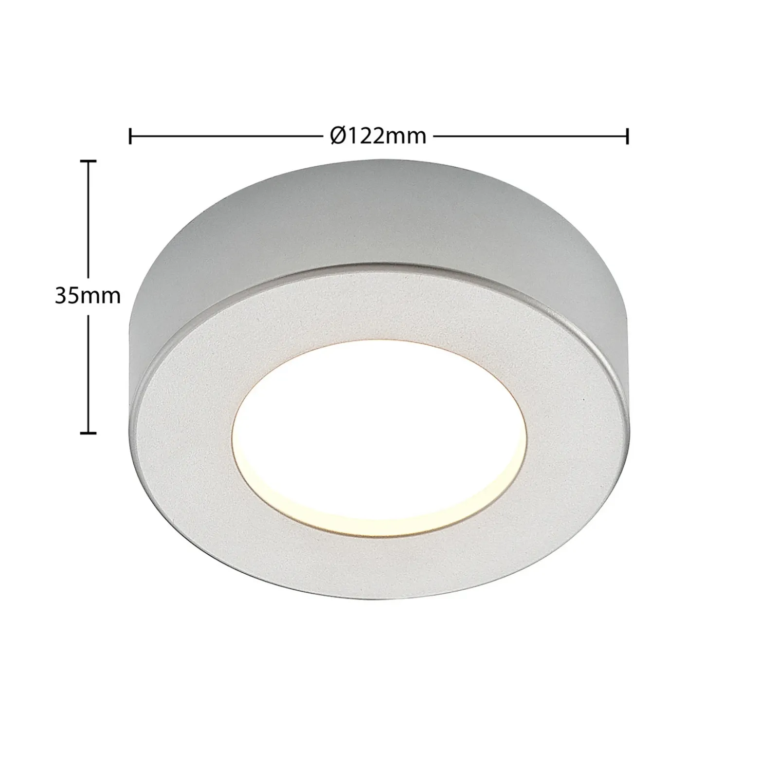 Prios Plafón LED Edwina, plata, 12 cm, set de 3