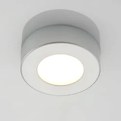 Prios Plafón LED Edwina, plata, 12 cm, CCT, IP44