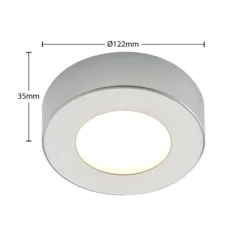 Prios Plafón LED Edwina, plata, 12 cm, lote de 2