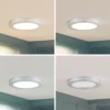 Prios Plafón LED Edwina, plata, 23 cm, CCT, IP44