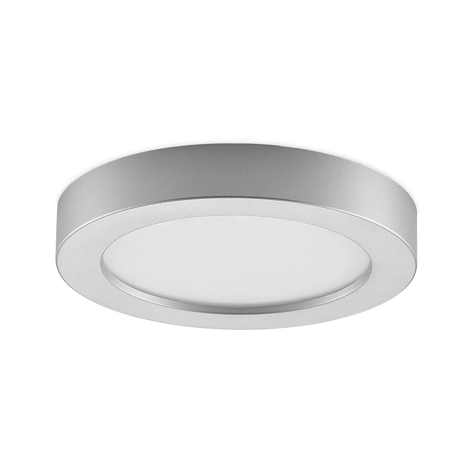 Prios Plafón LED Edwina, plata, 23 cm, CCT, IP44