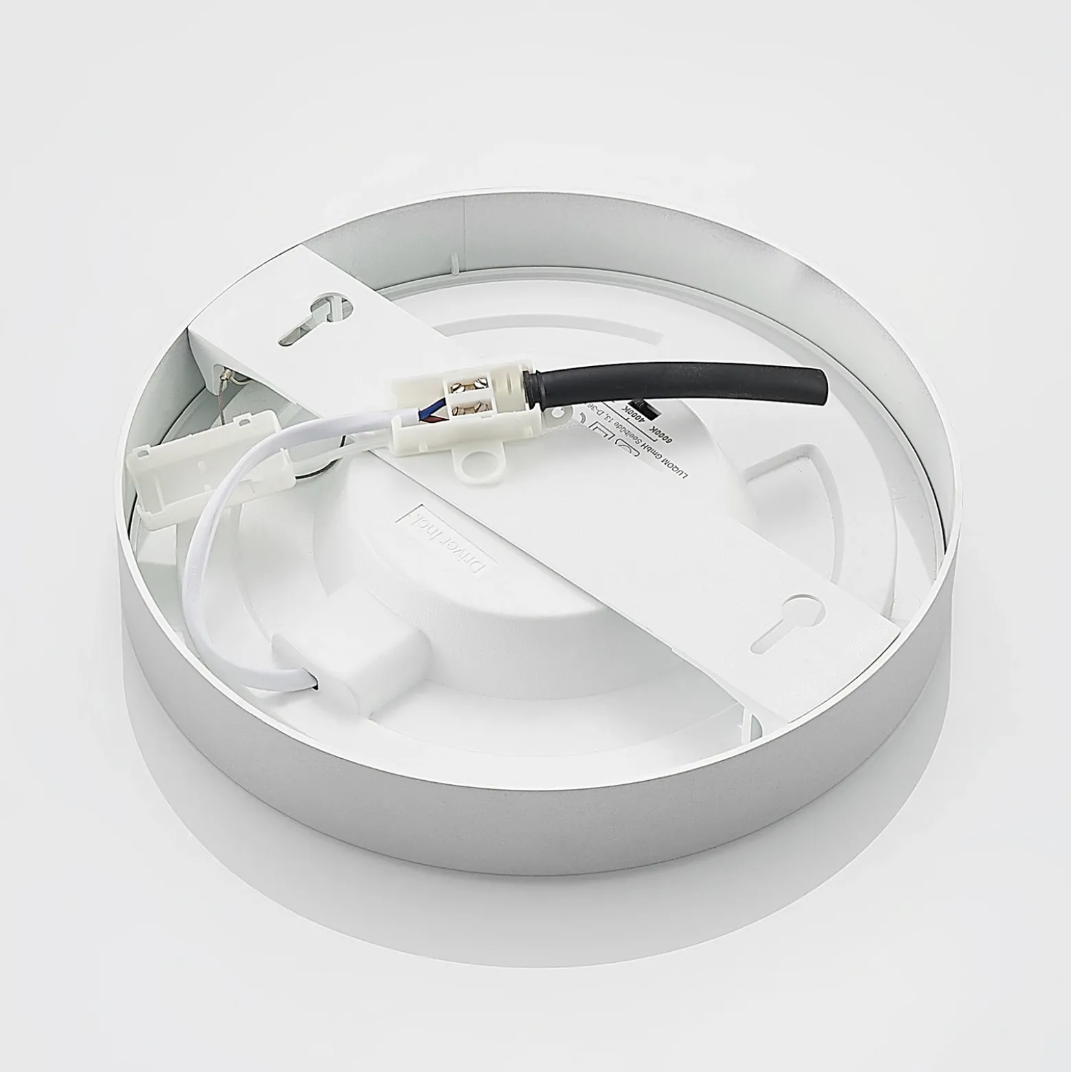 Prios Plafón LED Edwina, plata, 23 cm, CCT, IP44