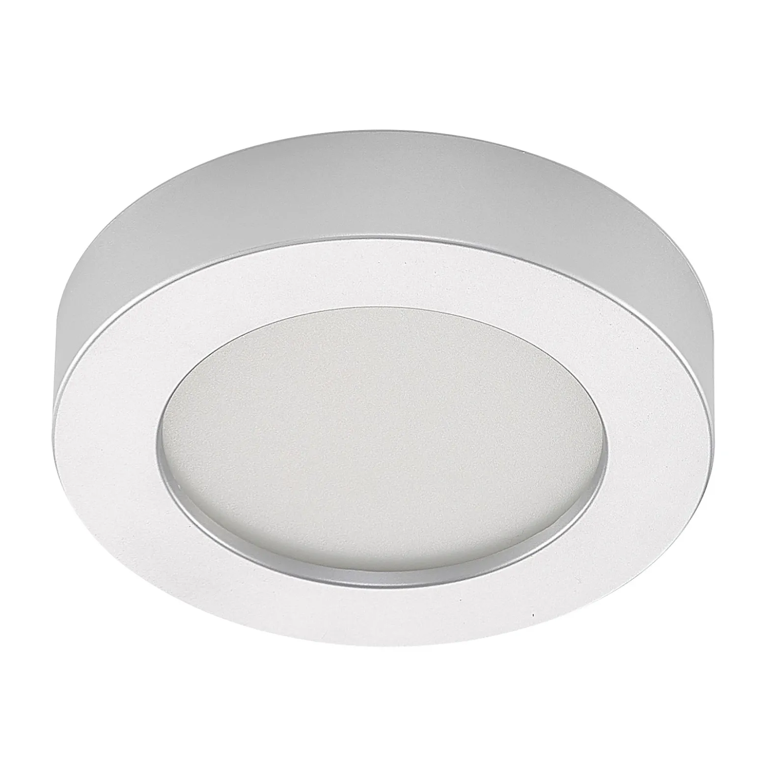 Prios Plafón LED Edwina, plata, 18 cm, CCT, IP44