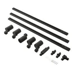 Prios Sistema de riel monofásico Jorell, negro, 5 luces, GU10