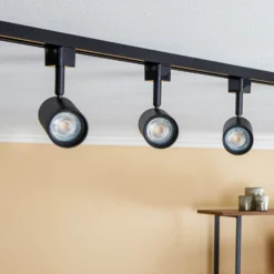 Prios sistema de riel trifásico Jorell, negro, 3 luces, GU10