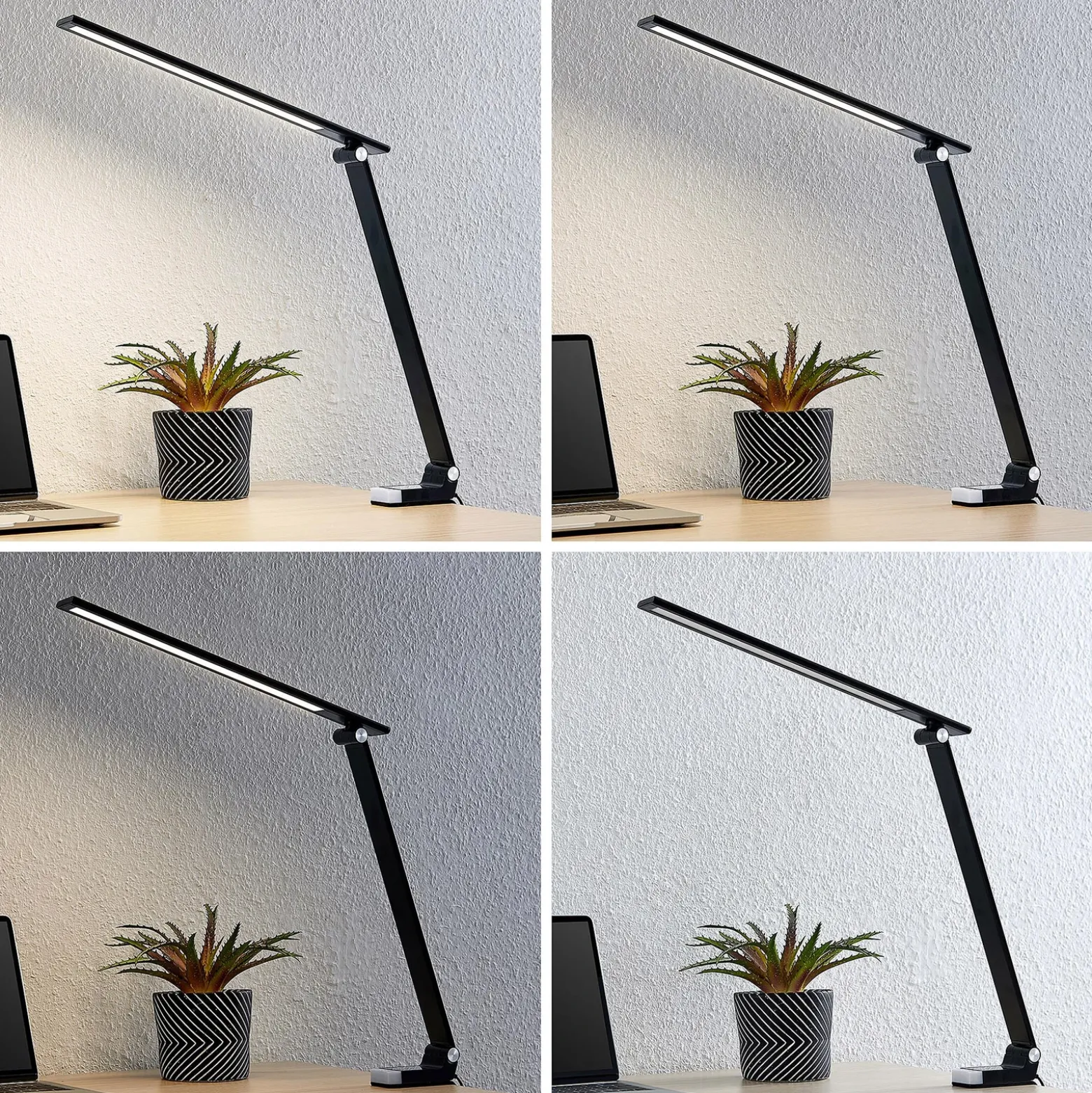 Prios Tamarin lámpara de mesa LED, atenuable negro