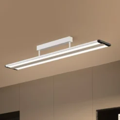 Prios Yuela lámpara LED de techo, DALI, 120 cm, plata