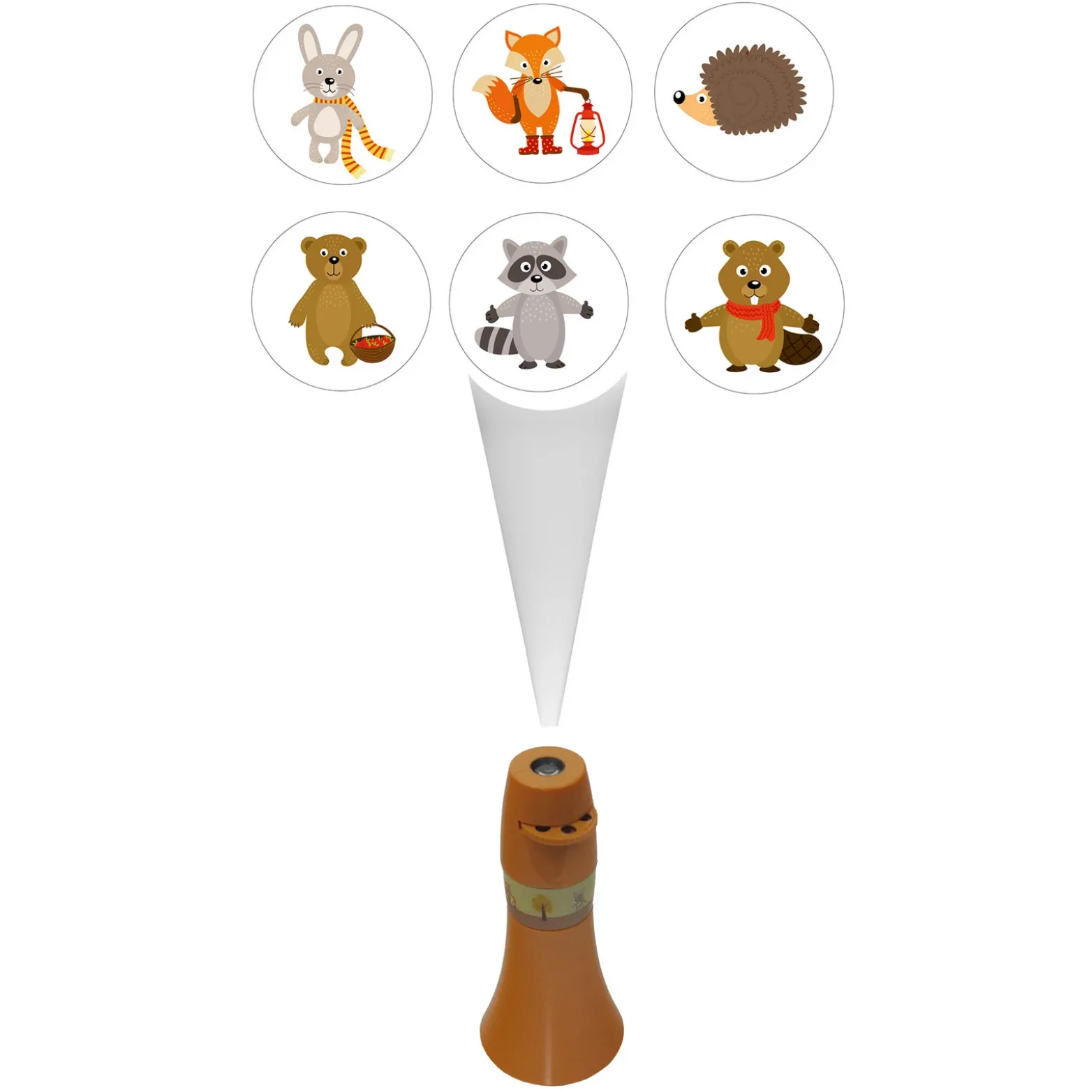 Proyector de bolsillo Animales, funciona 6 pilas