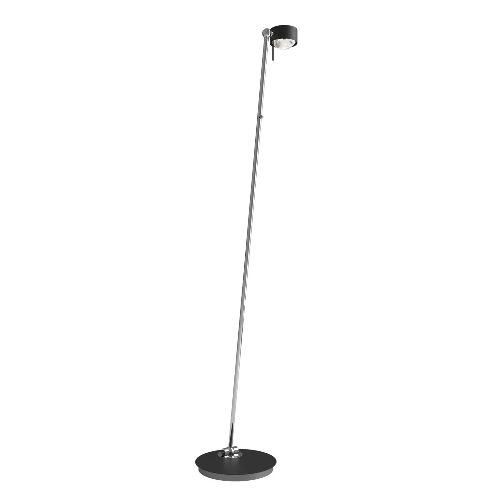 Puk! 80 Floor LED lentes claras/mate negro/cromo