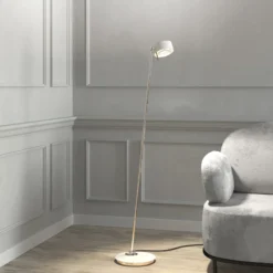 Puk! 120 Floor LED lentes claras/mate, blanco mate