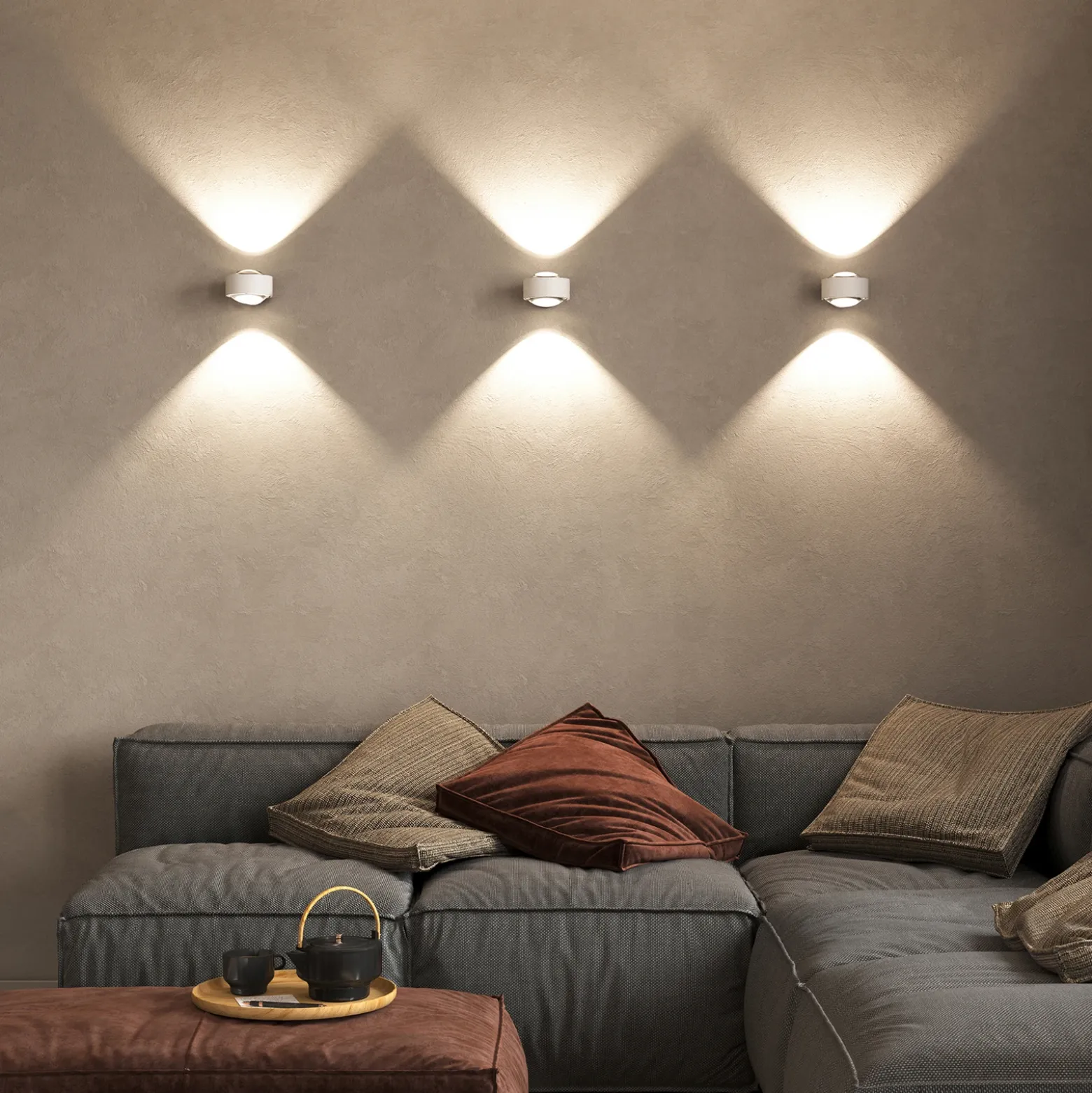 Puk Maxx Wall, LED, lentes transparentes, blanco mate