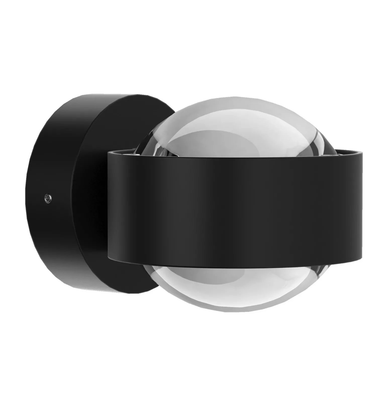 Puk Mini Wall LED 2x8W lentes transparente, negro mate