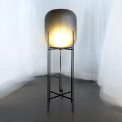 pulpo lámpara de pie Oda Big, gris humo grabado/negro, 140 cm