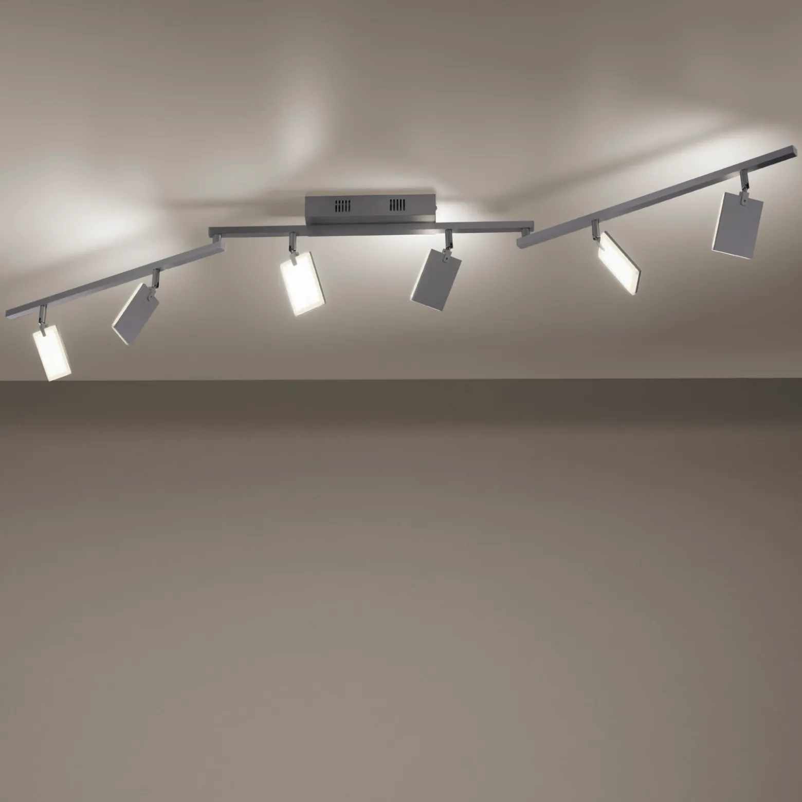 PURE Mira plafón 6 luces mando CCT aluminio