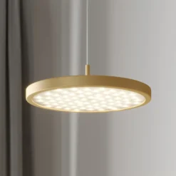 Quitani lámpara colgante LED Gion, 1 luz, blanco/latón