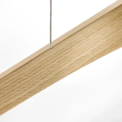 Quitani lámpara colgante LED Hiba, roble natural, longitud 118 cm