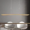 Quitani lámpara colgante LED Hiba, roble natural, longitud 148 cm