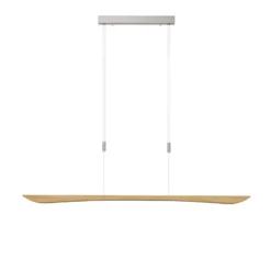 Quitani lámpara colgante LED Hiba, roble natural, longitud 148 cm