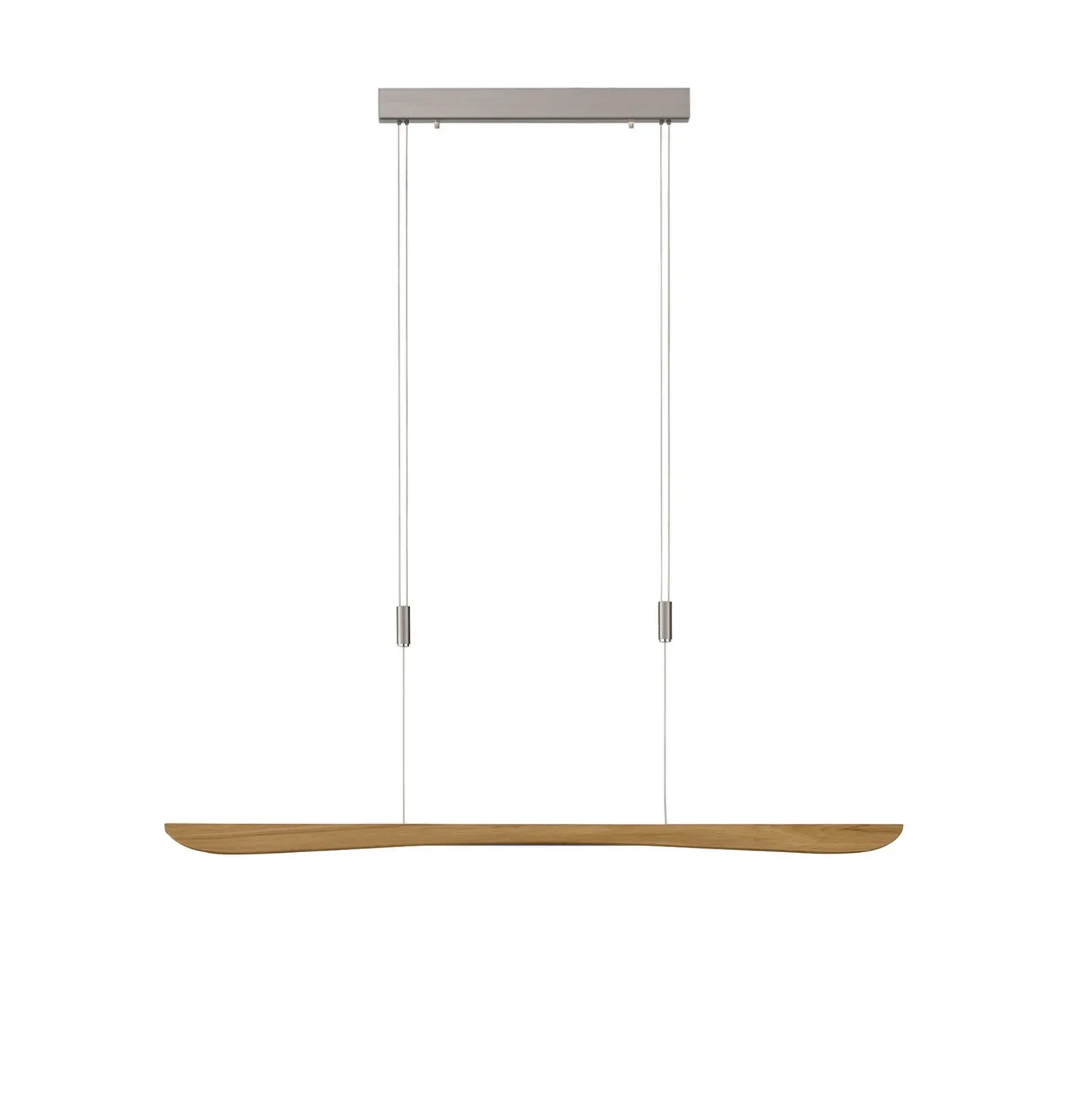 Quitani lámpara colgante LED Hiba, roble natural, longitud 118 cm