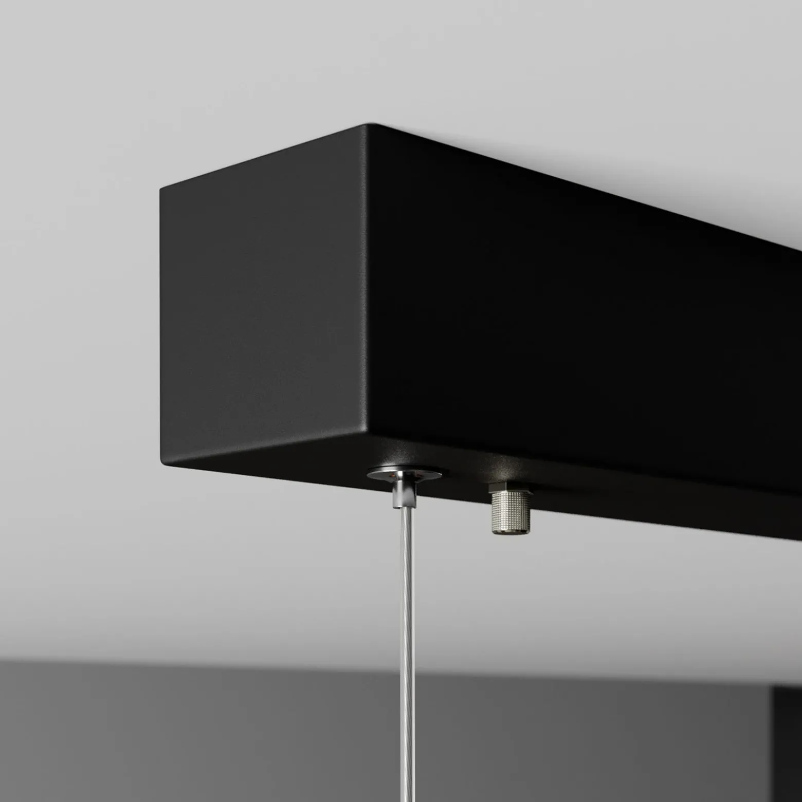 Quitani lámpara colgante LED Lexa, roble/negro, longitud 118 cm