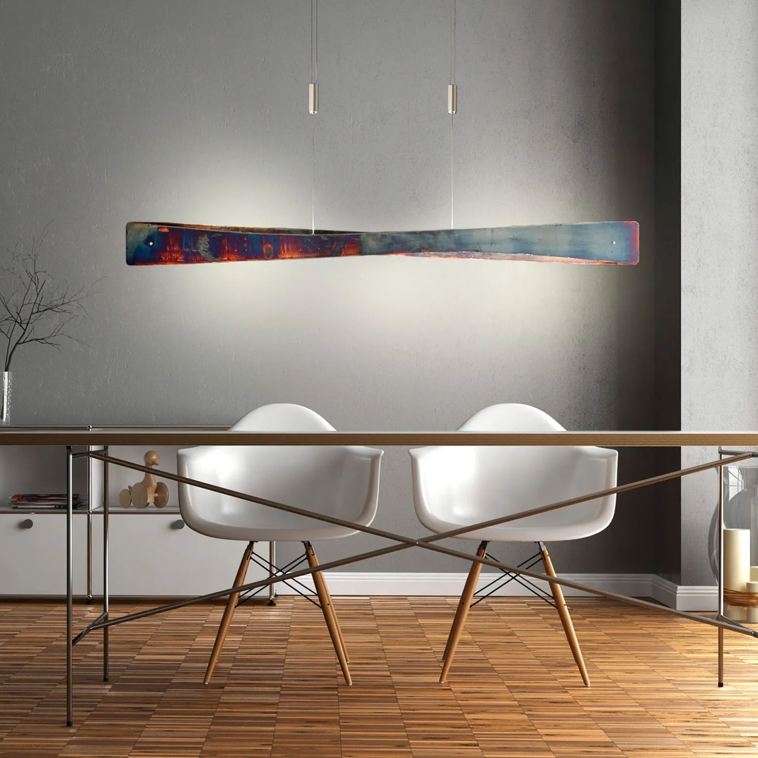 Quitani Lámpara colgante LED Lian, oro oxidado
