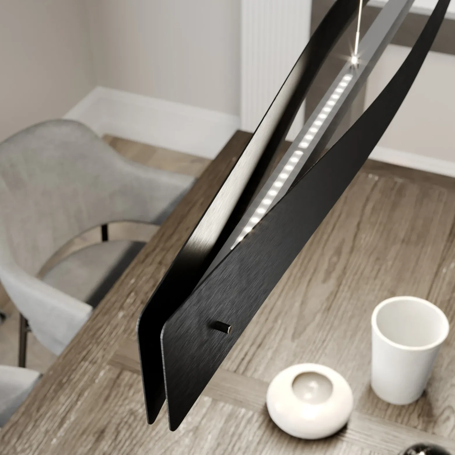 Quitani Lámpara colgante LED Lian, negro/aluminio