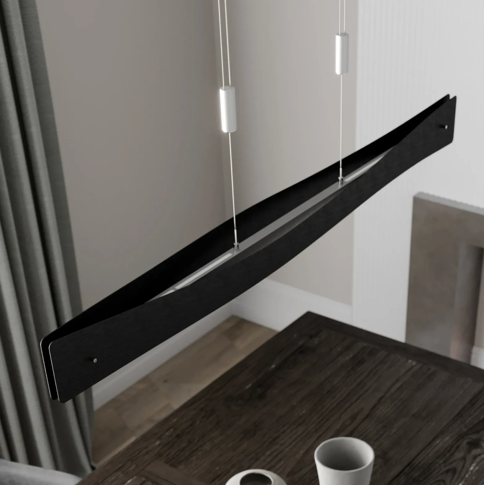 Quitani Lámpara colgante LED Lian, negro/aluminio