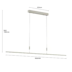 Quitani Lámpara colgante LED Tolu, longitud 180 cm, atenuable