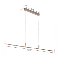 Quitani Lámpara colgante LED Tolu, longitud 180 cm, atenuable